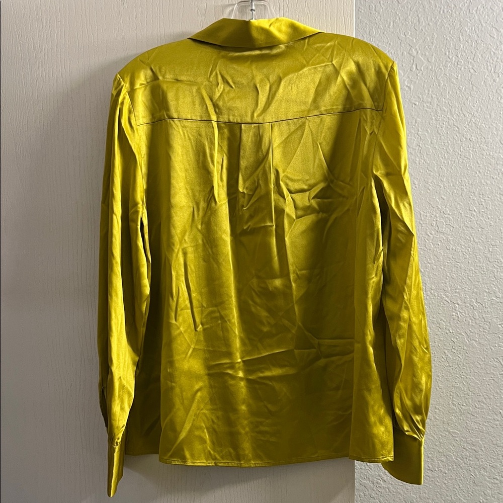 ANTONIO MELANI Chartreuse Satin Blouse - Picture 3 of 3